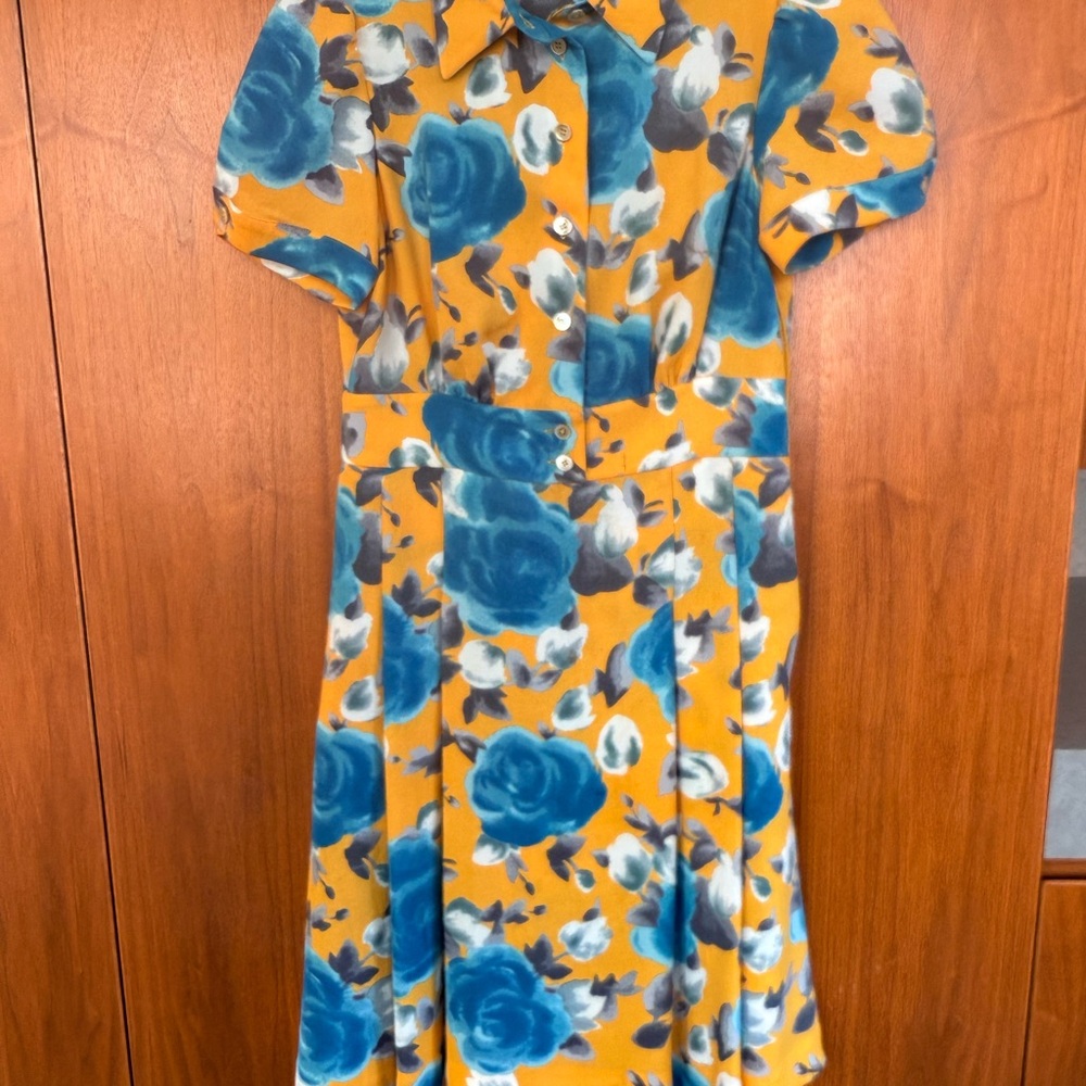 Marc By Marc Jacobs Yellow and Blue Floral Mini Dress
